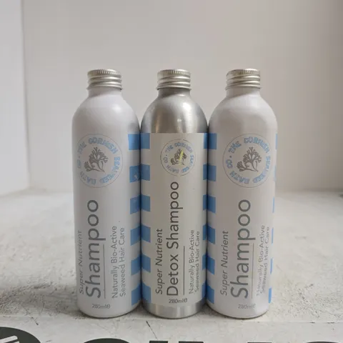 THE CORNISH SEAWEED BATH CO DETOX SHAMPOO - SUPER NUTRIENT SEAWEED HAIR CARE, 3 X 280ML