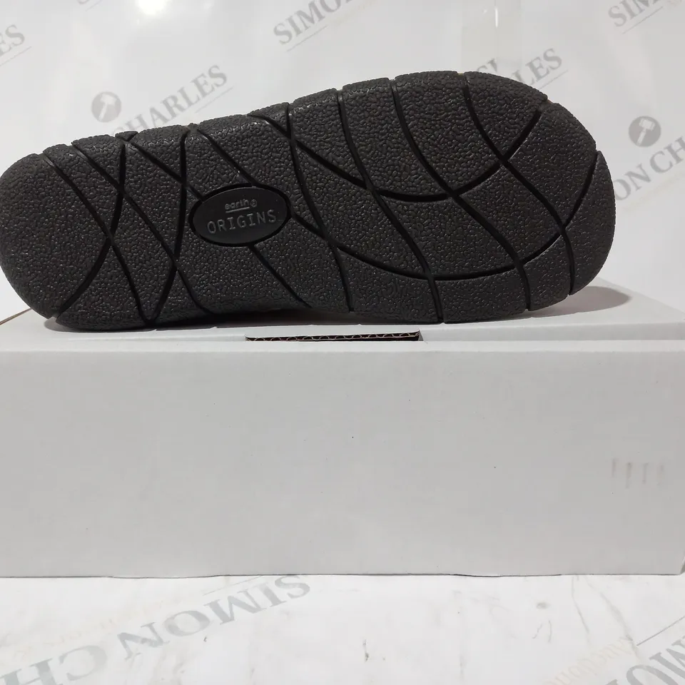 BOXED PAIR OF EARTH ORIGINS EMMALYN BEIGE BOOTIES - SIZE 5