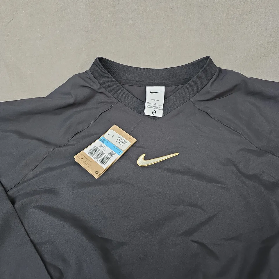 NIKE DRI-FIT LONG SLEEVE TOP, DARK GREY, UK M