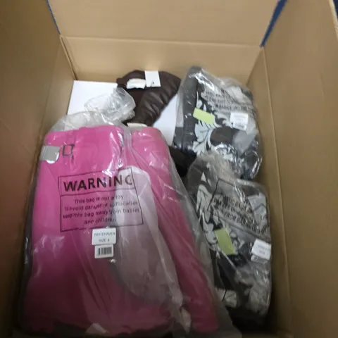 BOX OF APPROXIMATELY 14 ASSORTED PAIRS OF SHOES IN VARIOUS STLYLES , COLOURS AND SIZES