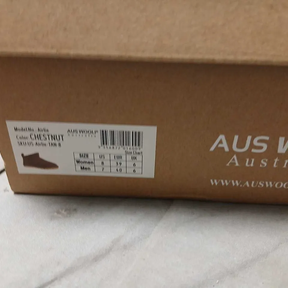 AUS WOOLI CHESTNUT SHEEPSKIN BOOTS (US 7, EU 39) – WOMEN'S UK 6 