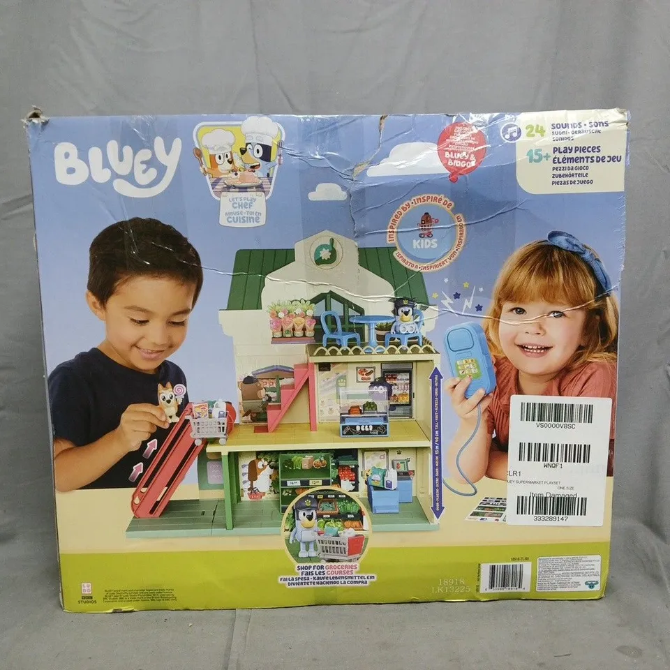 BLUEY SUPERMARKET PLAYSET – BOXED, WITH BLUEY & BINGO FIGURES