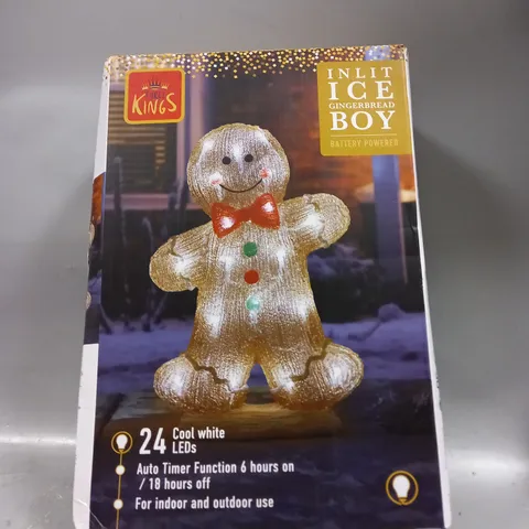 BOXED THREE KINGS GINGERBREAD MAN ACRYLIC BATTERY OPERATED OUTDOOR CHRISTMAS LIGHT