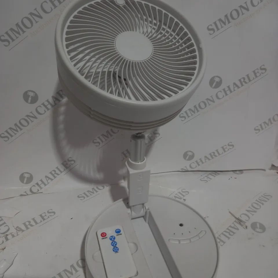 BELL & HOWELL OSCILLATING FOLDING RECHARGEABLE FAN, WHITE