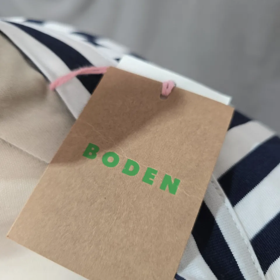 BODEN NAVY & WHITE STRIPE WRAP DRESS – UK 10 (US 6) REGULAR