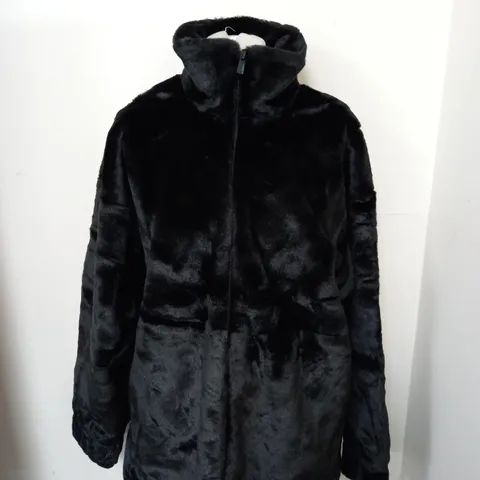 ADIDAS FAUX FUR JACKET IN BACK NOIR SIZE S