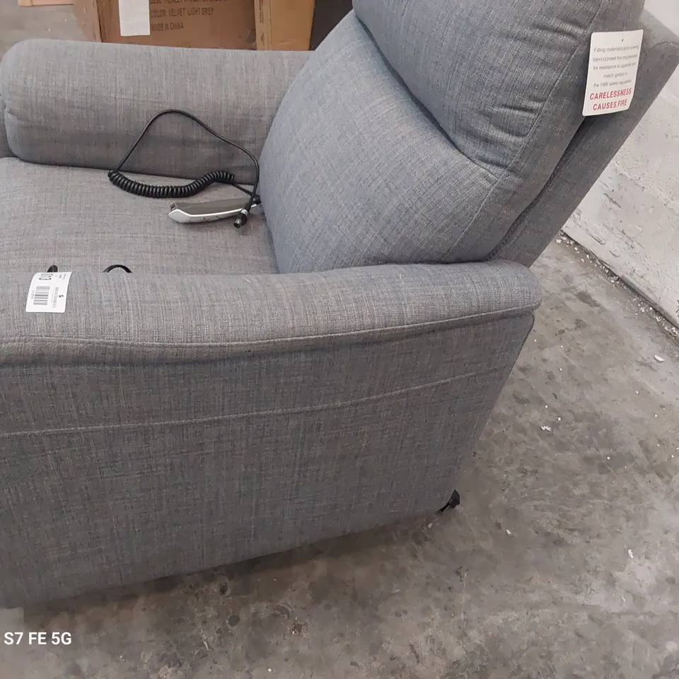 DESIGNER ANELLIZ POWER RECLINING EASY CHAIR GREY FABRIC 