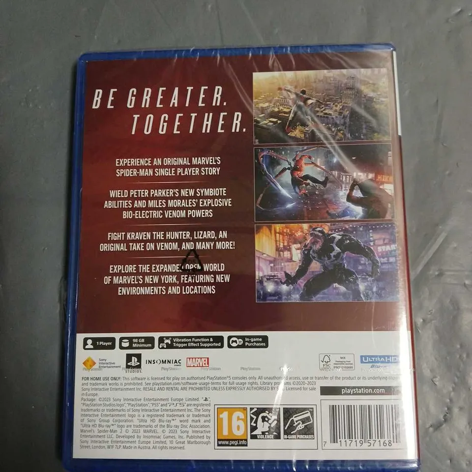 SEALED SPIDER-MAN 2 FOR PS5