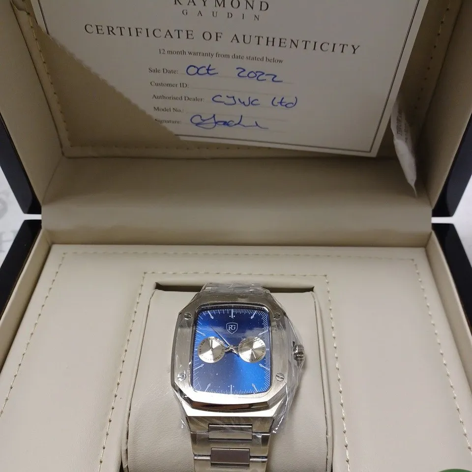 MENS RAYMOND GAUDIN WATCH – MULTI FUNCTION DIAL – STAINLESS CASE & STRAP – 5ATM WATER RESISTANT