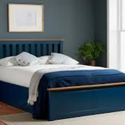 BOXED PHOENIX DOUBLE BLUE OTTOMAN BED (4 BOXES)