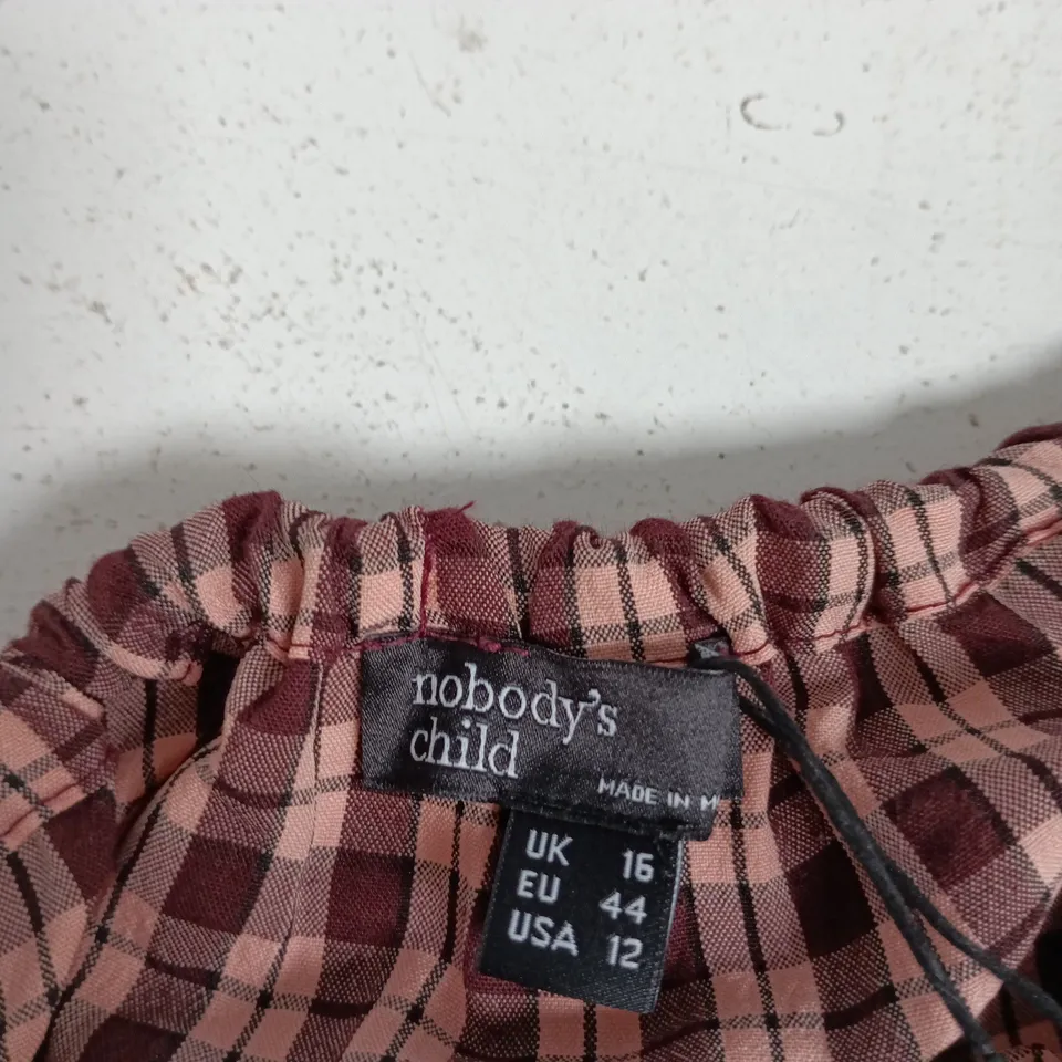 NOBODY'S CHILD NAPLES MIDI DRESS – PINK PLAID, UK 16 (EU 44, US 12)