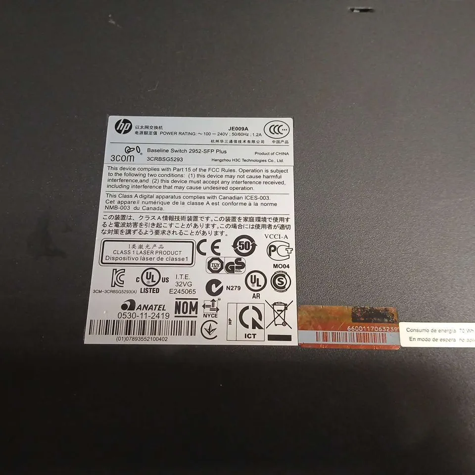 HP 3COM BASELINE SWITCH 2952-SFP PLUS – GIGABIT NETWORK SWITCH (RACK-MOUNT)