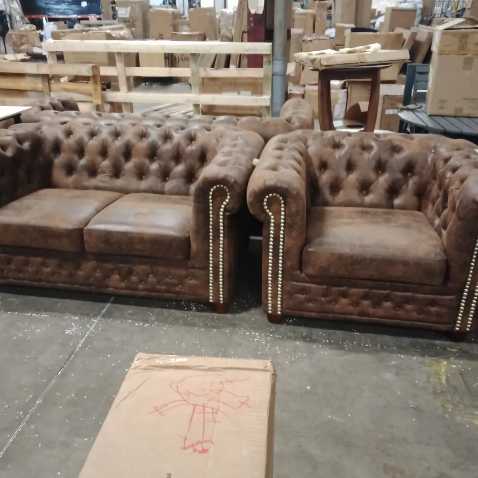 CHESTERFIELD FRIEDRICH SOFA SET 3+2+1 – BROWN