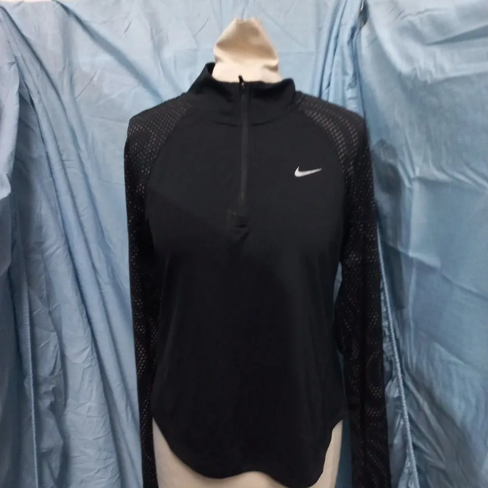 NIKE DRI-FIT TRAINING TOP – BLACK, ZIP-NECK (UNISEX) SIZE M