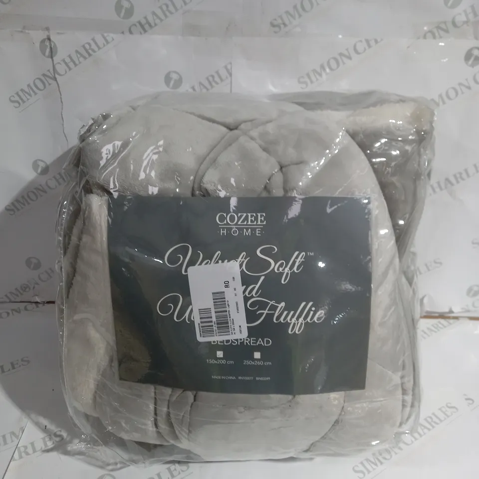COZEE HOME VELVETSOFT & ULTRA FLUFFY FILLED BEDSPREAD- 200X150CM
