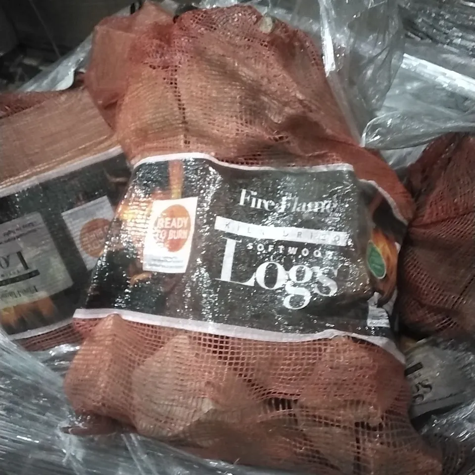 PALLET TO CONTAIN LARGE QUANTITY OF FIRE AND FLAME SOFTWOOD KILN DRIEDLOGS