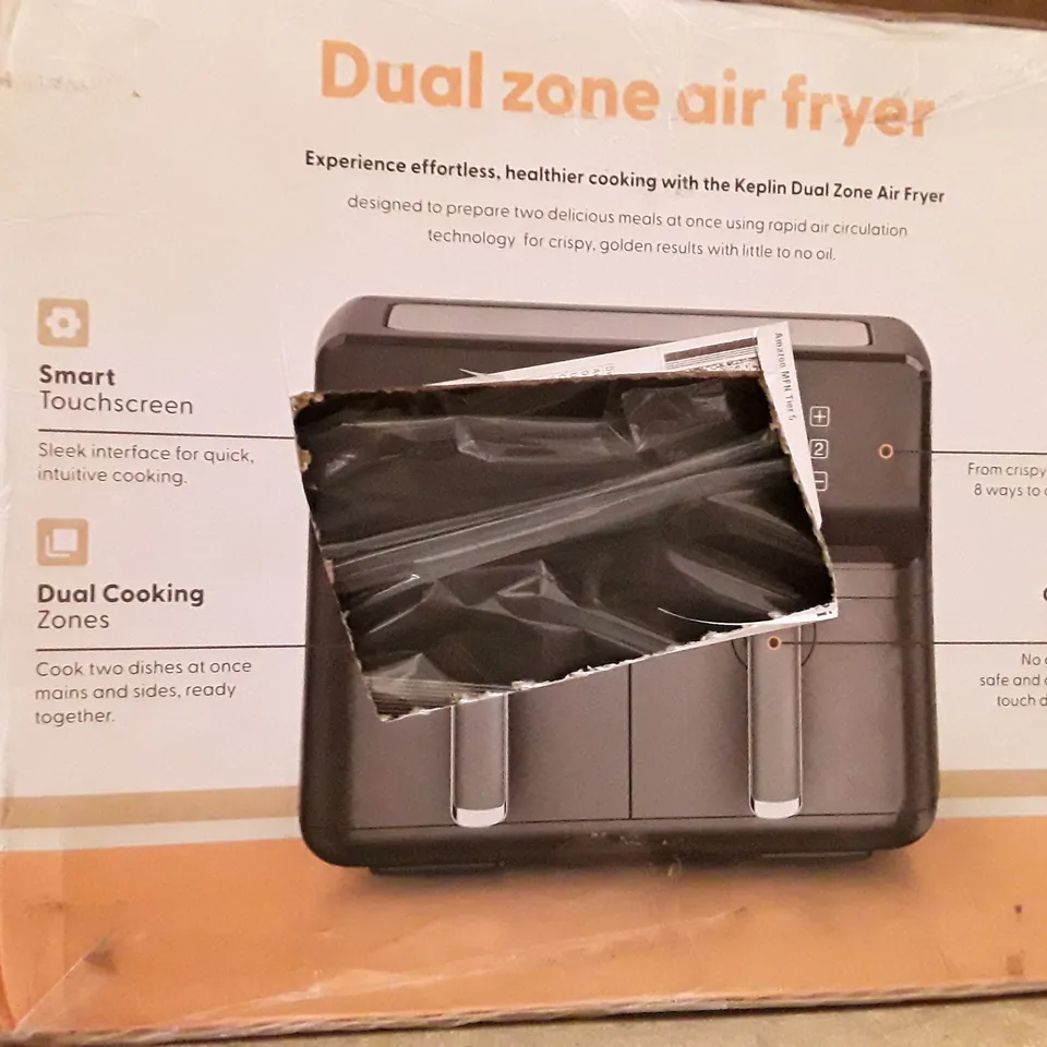 BOXED KEPLIN AIR FRYER WITH DUAL COOKING ZONES BLACK COLOUR