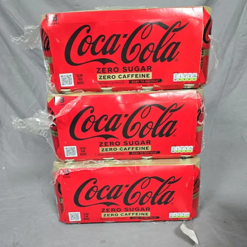 LOT OF 3 8-PACKS OF COCA COLA ZERO SUGAR - 330ML