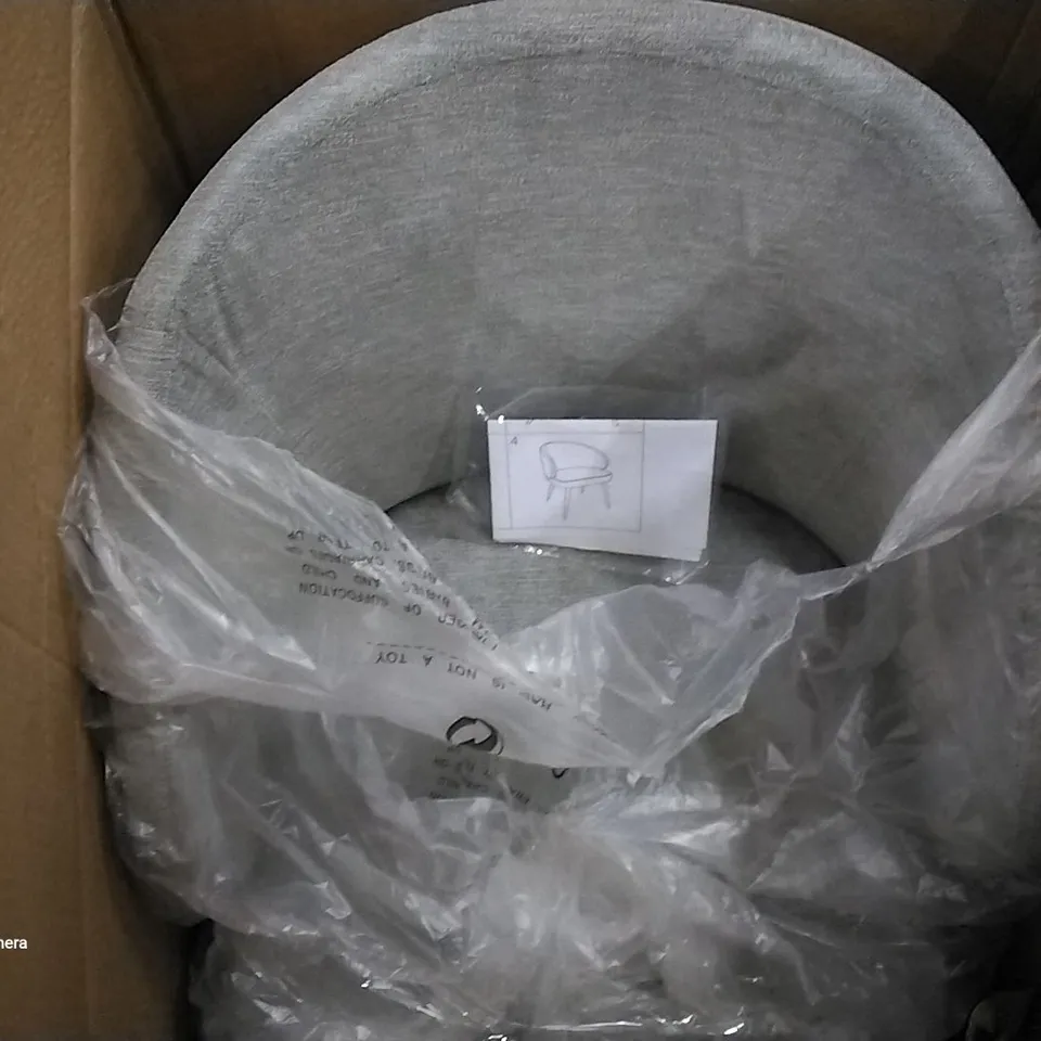 BOXED CANEI UPHOLSTERED DINING CHAIR GREY