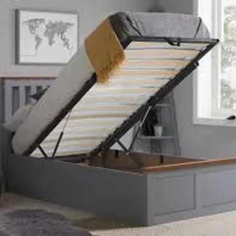 BOXED BIRLEA 90CM PHOENIX OTTOMAN BED//SIZE: SINGLE - STONE GREY (2 BOXES)