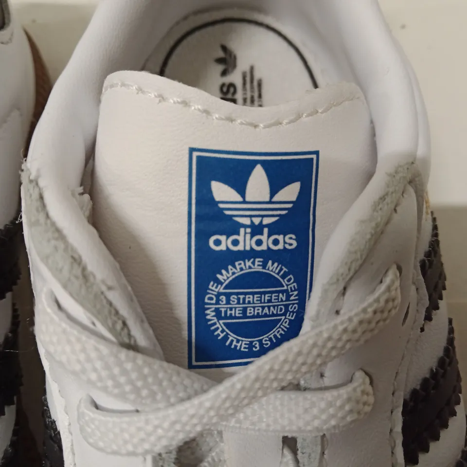 UNBOXED ADIDAS SAMBA CHILDREN'S SNEAKERS – WHITE/BLACK, UK SIZE (9K)