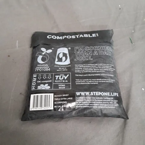 SEALED STEP ONE BOXER BRIEF TRIPLE EXTRA LARGE SCORPIONS