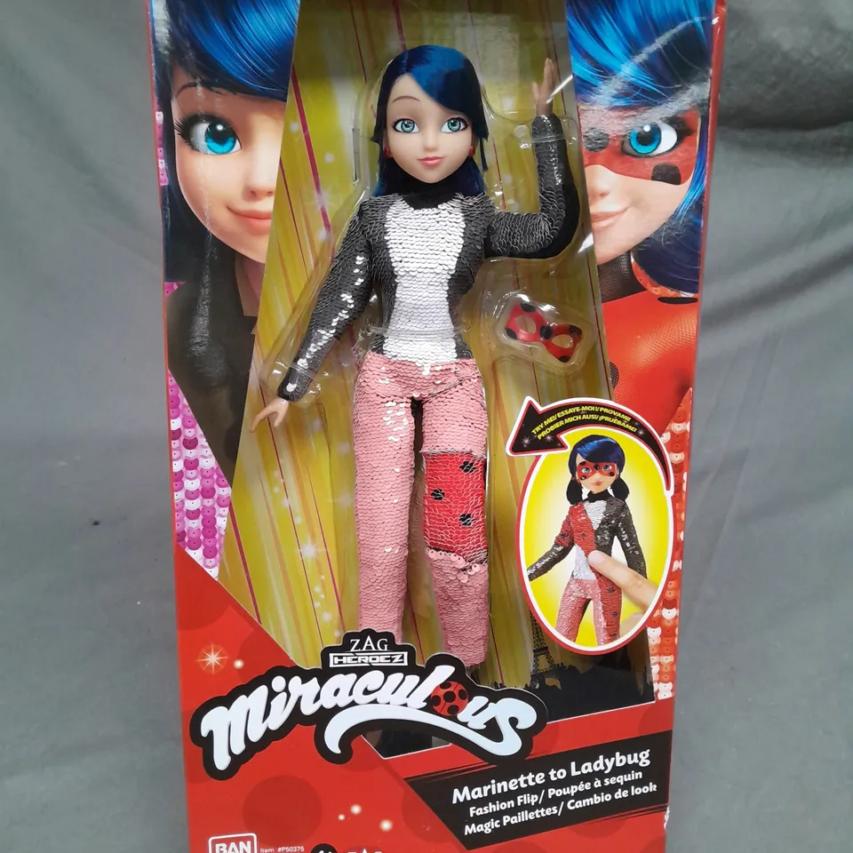 LOT OF 7 BOXED ZAG HEROEZ MIRACULOUS MARINETTE TO LADYBUG DOLLS