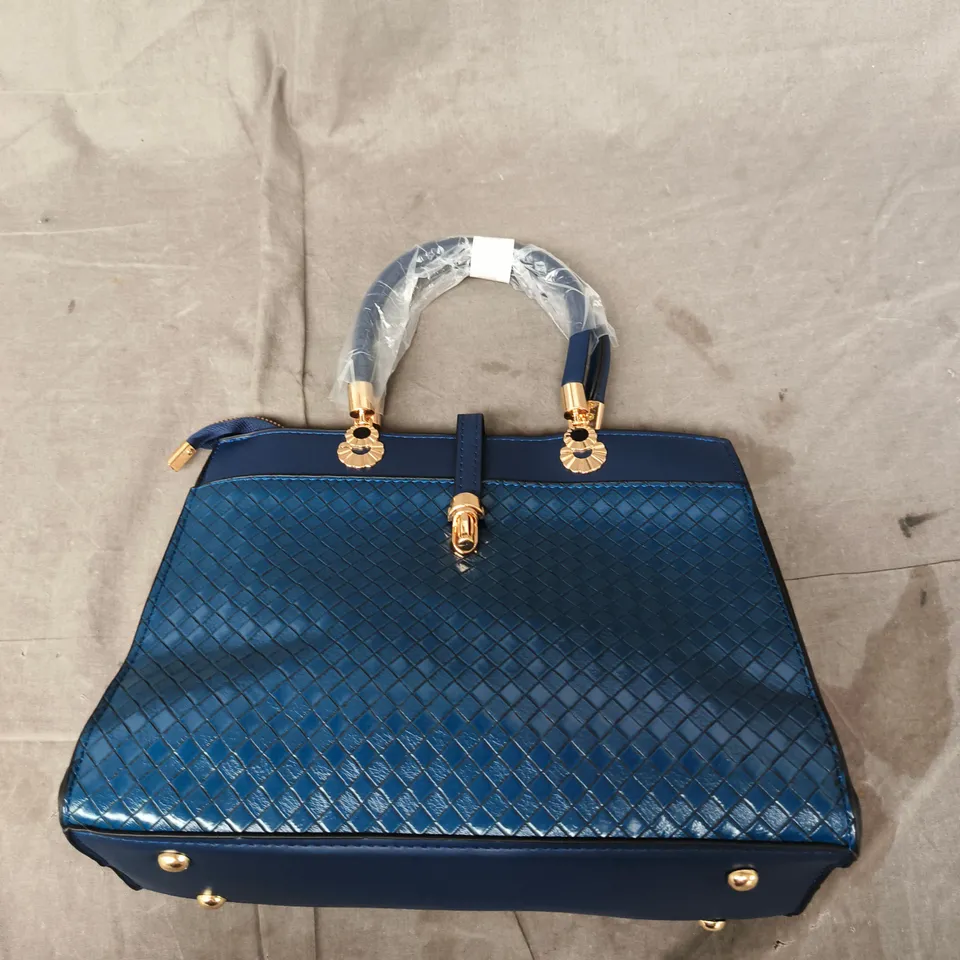 BOND AND MASON NAVY LEATHER HAND BAG