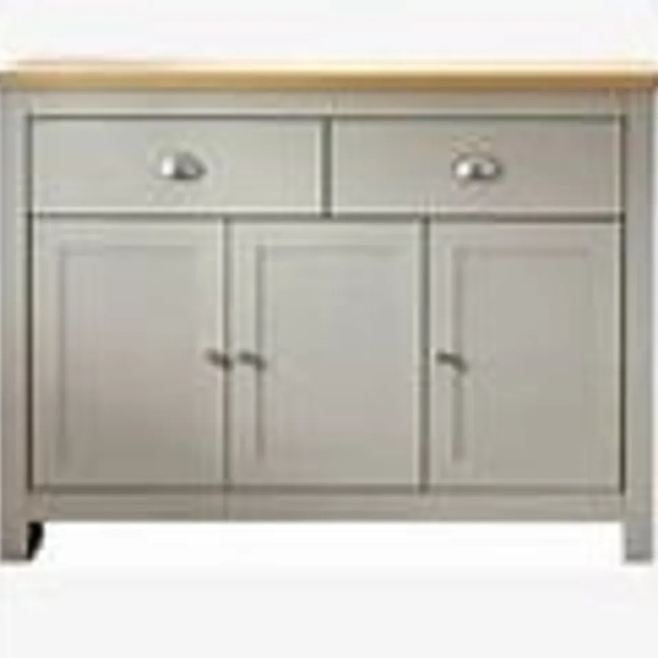 BOXED GFW LANCASTER 3 DOOR 2 DRAWER GREY LARGE SIDEBOARD (2 BOXES)