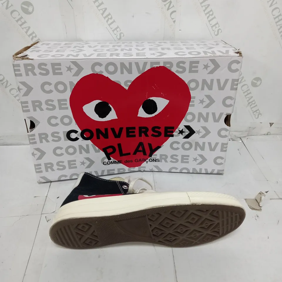 BOXED PAIR OF CONVERSE X COMME DES GARCONS CHUCK 70S CDG HI SIZE UK 10 