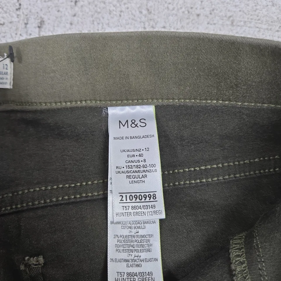 M&S JEGGINGS – HUNTER GREEN, UK 12, REGULAR LENGTH