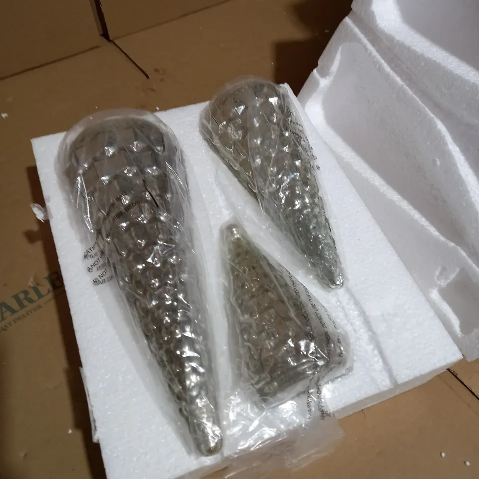 ALISON CORK SET OF MERCURY GLASS TREES