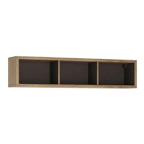BOXED SHETLAND WIDE WALL SHELF - OAK FINISH (1 BOX)