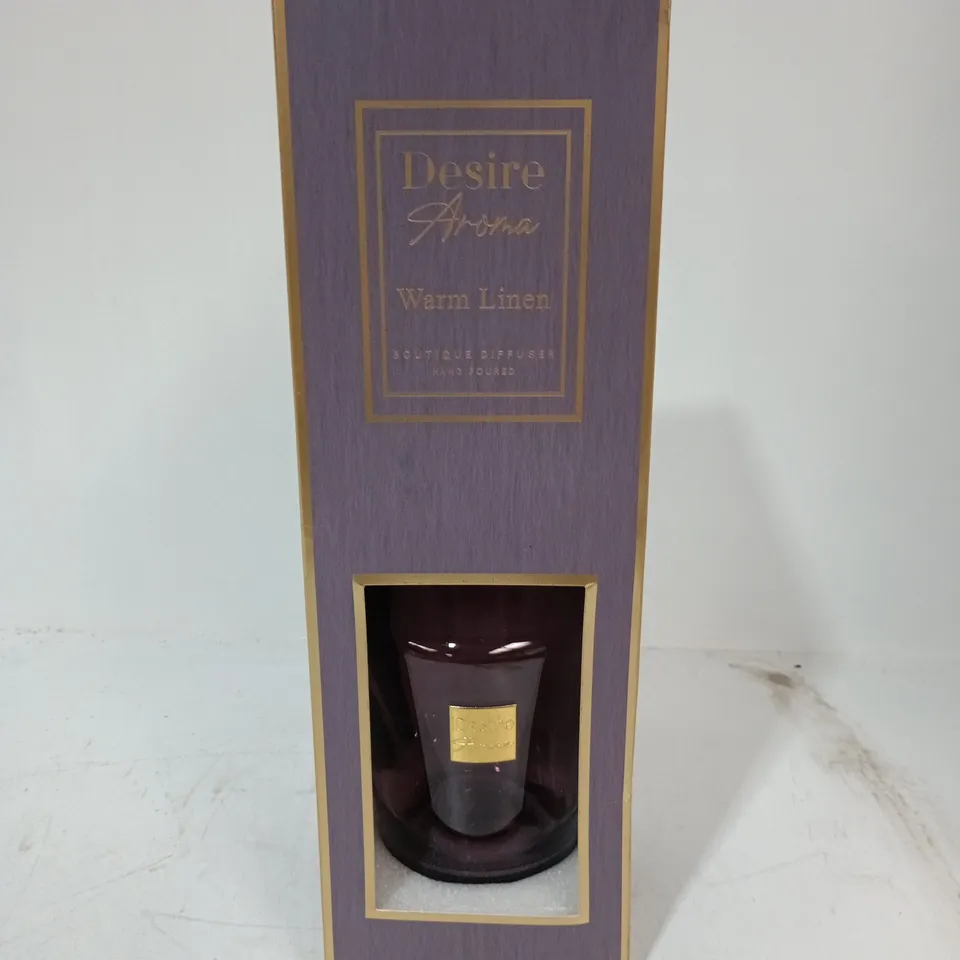 DESIRE AROMA WARM LINEN BOUTIQUE DIFFUSER 1000ML – BOXED PURPLE PRESENTATION BOX