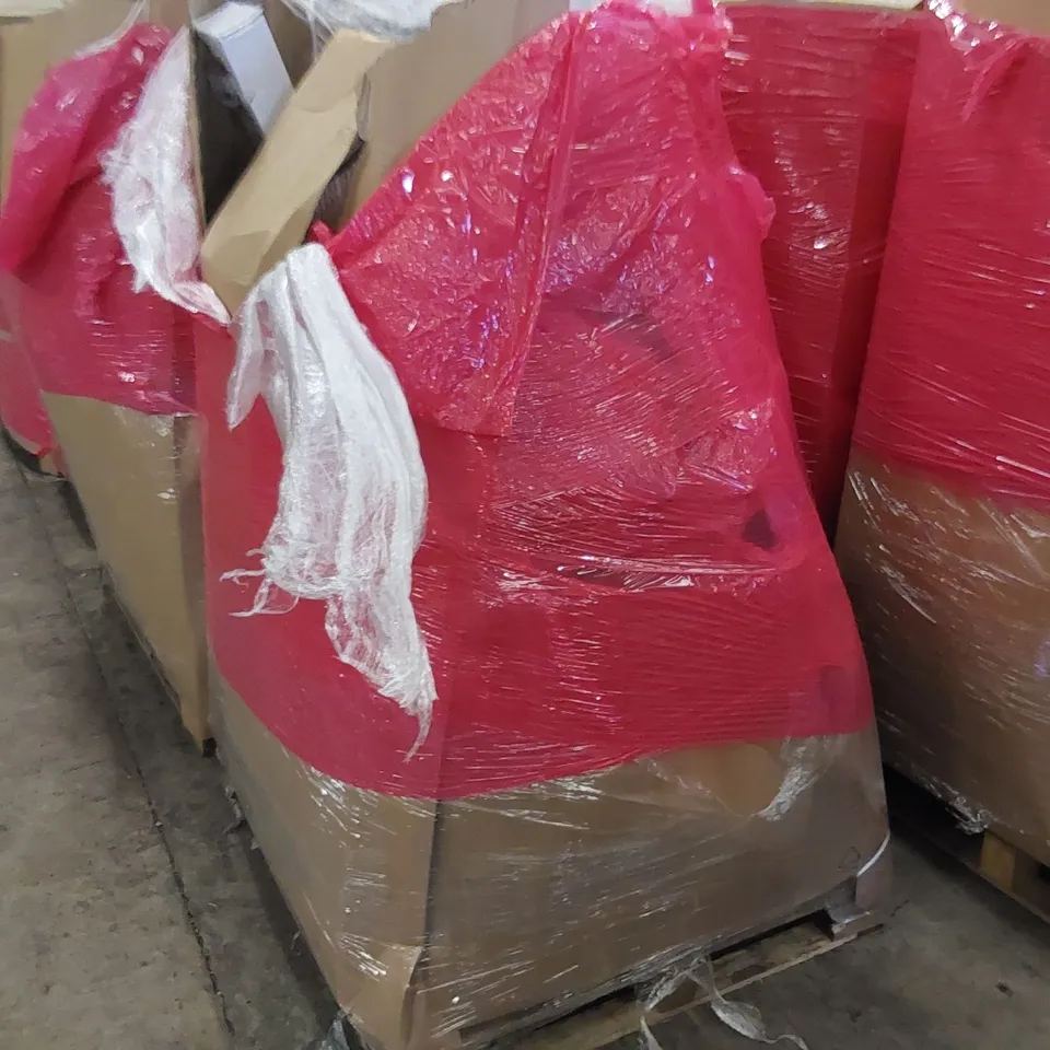 PALLET OF ASSORTED ITEMS INCLUDING: BABY BED, HAIR GROWTH KIT, RETRACTABLE SAFETY GATE, FRAMED WORLD MAP, TOILET SEAT