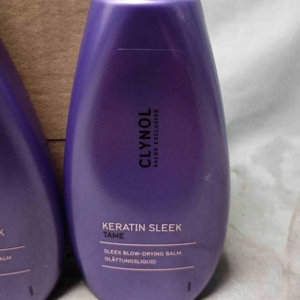LOT OF 15 6-PACKS OF CLYNOL KERATIN SLEEK 150ML BLOW DRYING SERUMS - TOTAL 90 ITEMS