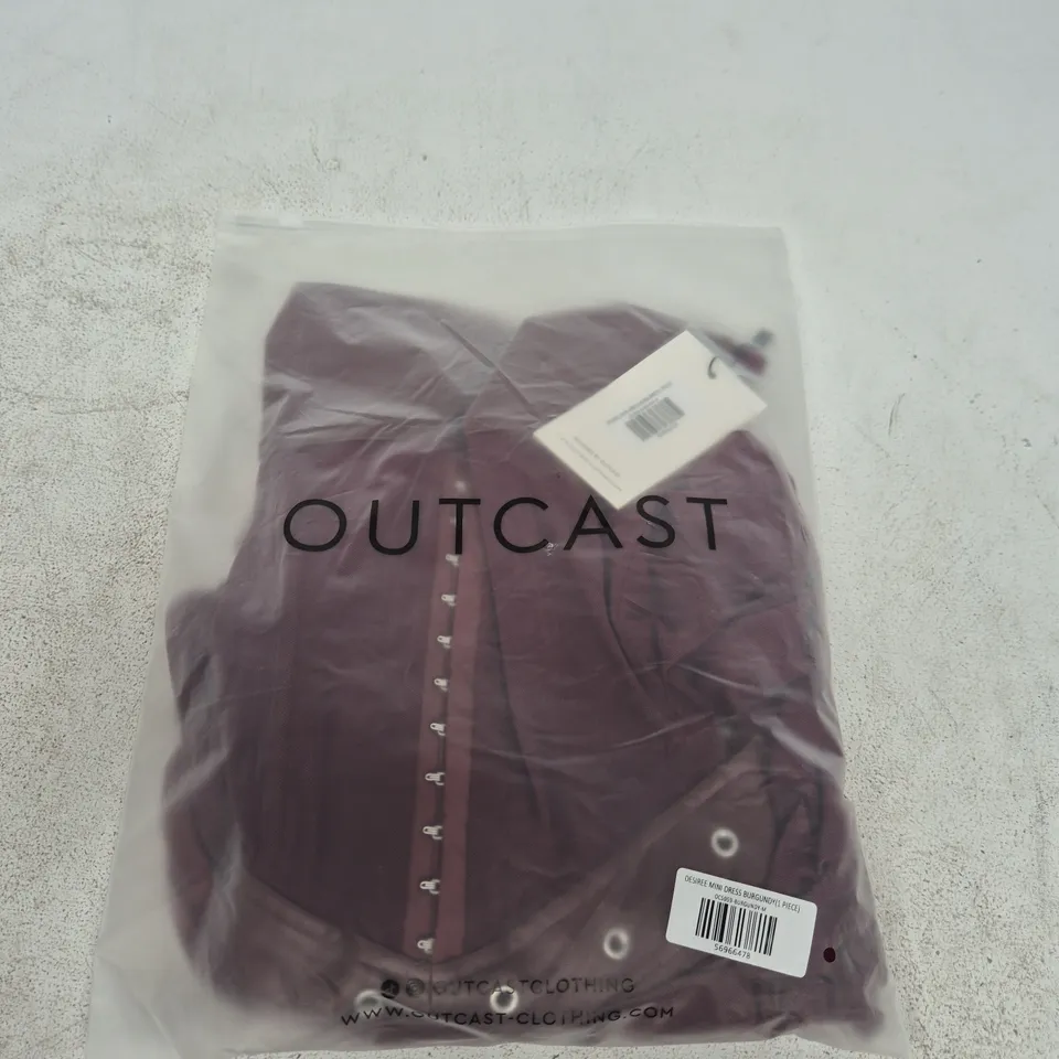 OUTCAST DESIREE MINI DRESS BURGUNDY – SIZE M