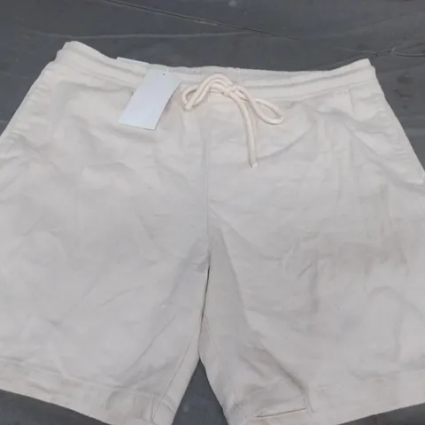 ZARA WOVEN DRAWSTRING SHORTS, CREAM - UK SIZE XL