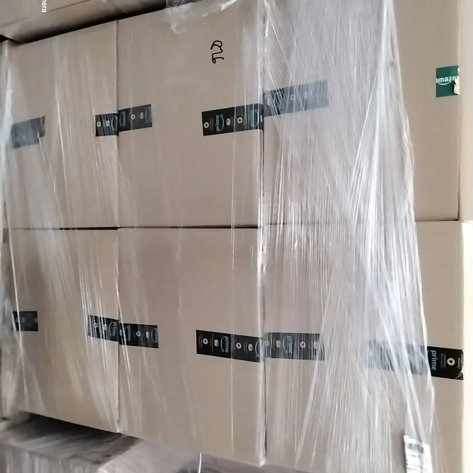 PALLET CONTAINING 6 BOXES OF ASSORTED HOUSEHOLD ITEMS TO INCLUDE SEALED PLANET COLLECTION DVDS, PUPPY HARNESSES ANDMIEPE HOOVER BAGS