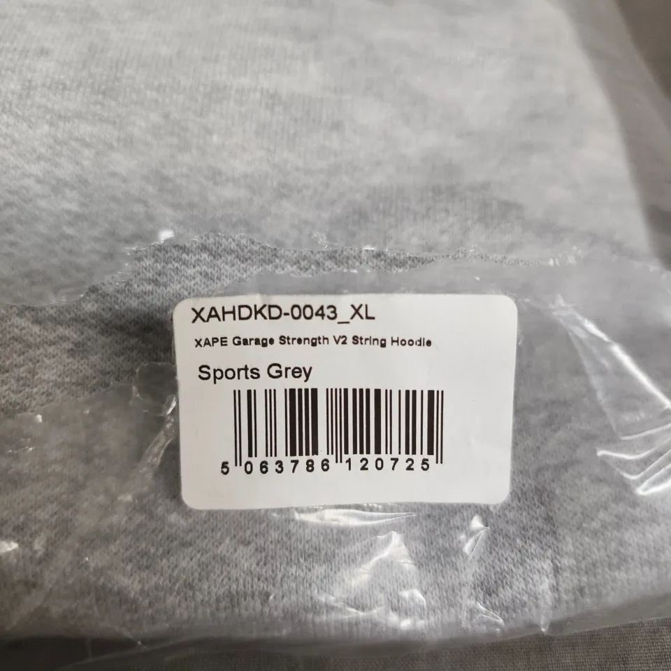 XAPE GARAGE STRENGTH V2 STRING HOODIE – SPORTS GREY – XL