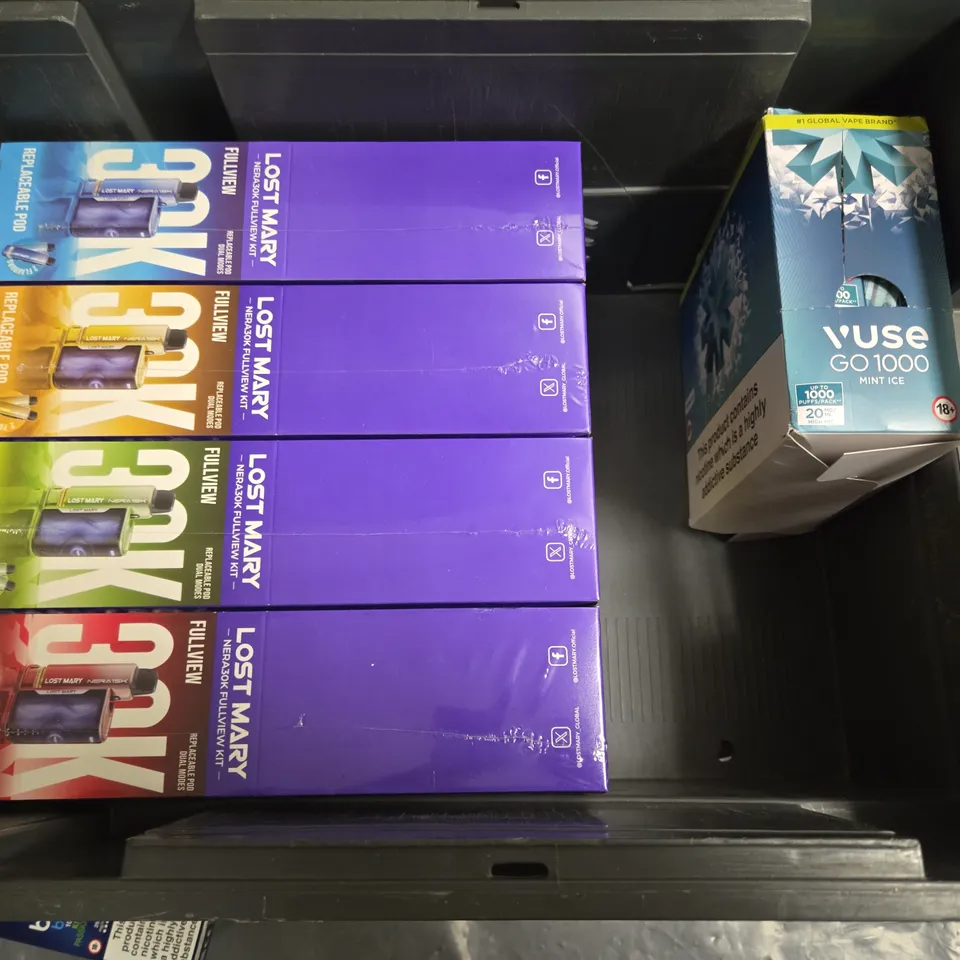APPROXIMATELY 20 ASSORTED E-CIGARETTE PRODUCTS TO INCLUDE - LOST MARY AND IVG
