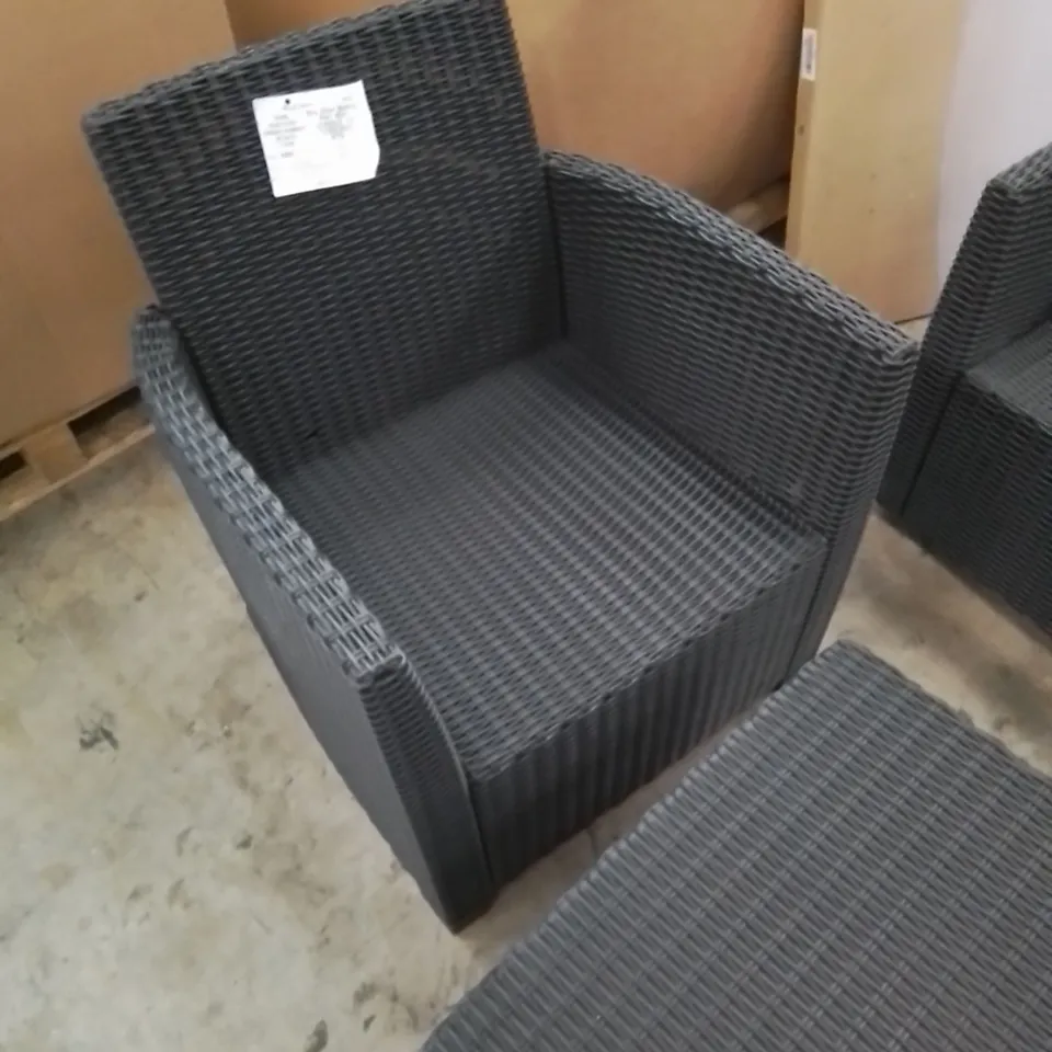 GOODHOME 4-SEATER WOVEN COFFEE GARDEN SET