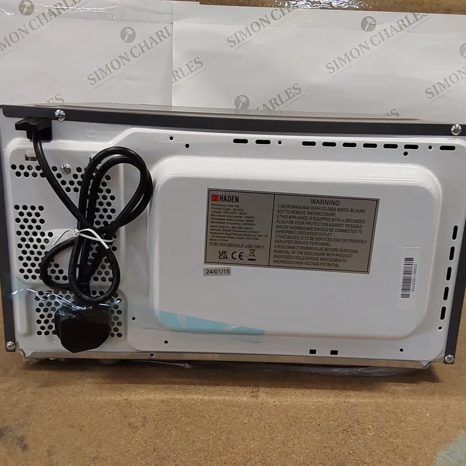 BOXED HADEN DORCHESTER 20L 800W MICROWAVE OVEN (1 BOX)