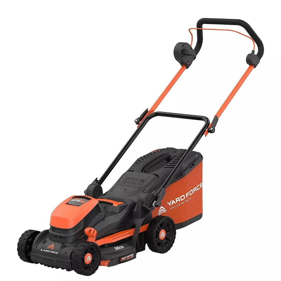 BOXED YARDFORCE 40V 2.5AH (2X20V) CORDLESS LAWNMOWER WITH 34CM CUTTING WIDTH 35L GRASS BAG AND REAR ROLLER - LM C34B