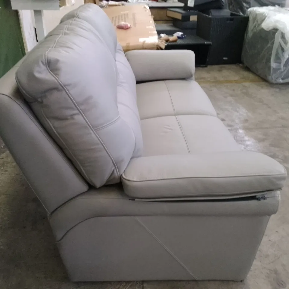 QUALITY DESIGNER G-PLAN SEATTLE 2.5 SEATER SOFA - CAMBRIDGE GREY LEATHER