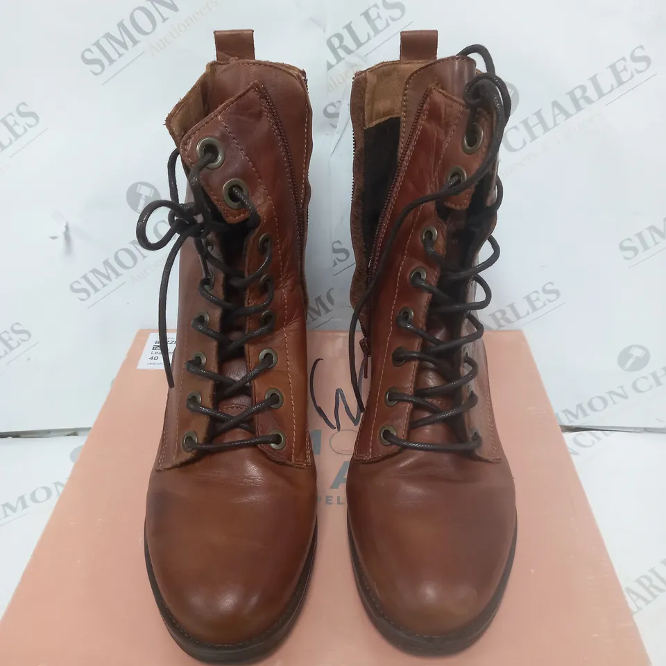 BOXED MODA IN PELLE BEZZIE TAN LEATHER BOOTS SIZE 7