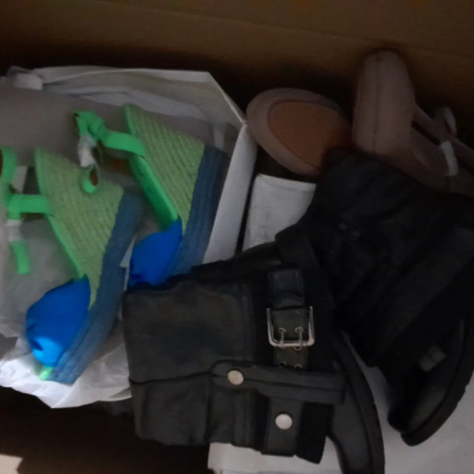 APPROXIMATELY 10 PAIRS OF ASSORTED SHOES IN VARIOUS STYLES AND SIZES 