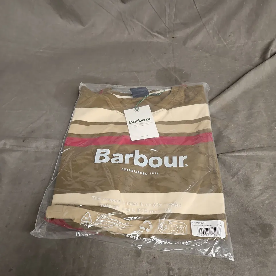 BARBOUR GOLBOURNE RELAXED TEE IN LIGHT SAGE SIZE S