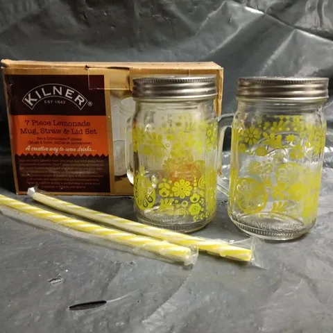 BOXED KLINER LEMONADE MUG, STRAW & LID SET