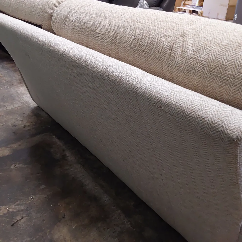 QUALITY BRITISH DESIGNER G PLAN STRATFORD THREE SEATER SOFA CHEVRON SANDSTORM FABRIC 